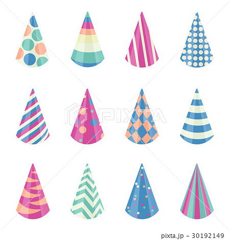 Party Different Hats Collection For A Birthdayのイラスト素材