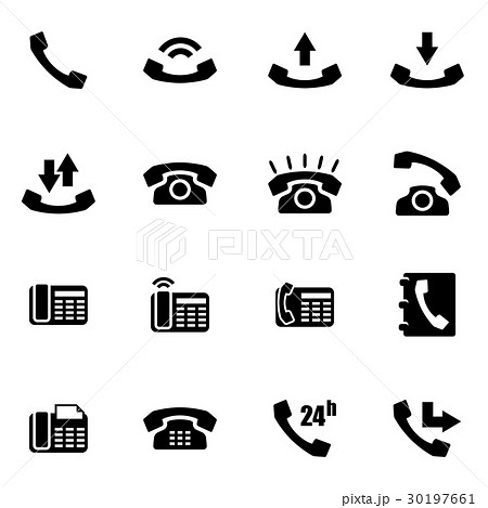 Vector black telephone icon set 30197661