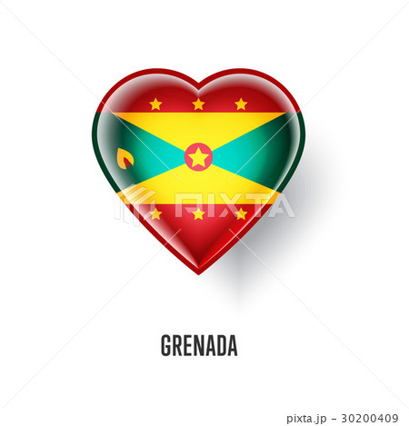 Patriotic heart symbol with Grenada flag 30200409