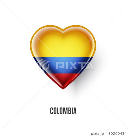 Patriotic heart symbol with Colombia flag 30200434