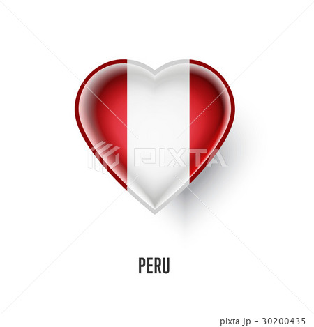 Patriotic heart symbol with Peru flag 30200435