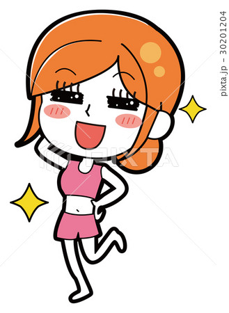 ダイエットに成功した女性のイラスト ダイエットに成功した女性のイラスト 30201204