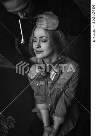 Powerless captured woman getting ready to die 30202484