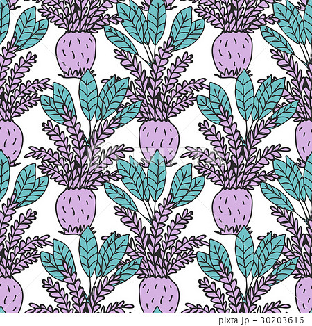 Seamless Tropical Jungle Palm Leaves Pattern. 30203616