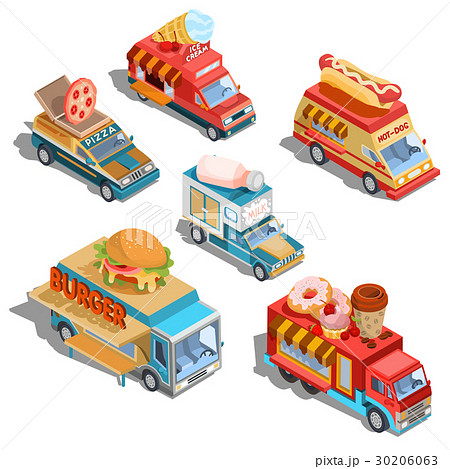Isometric illustrations of cars fast delivery of 30206063