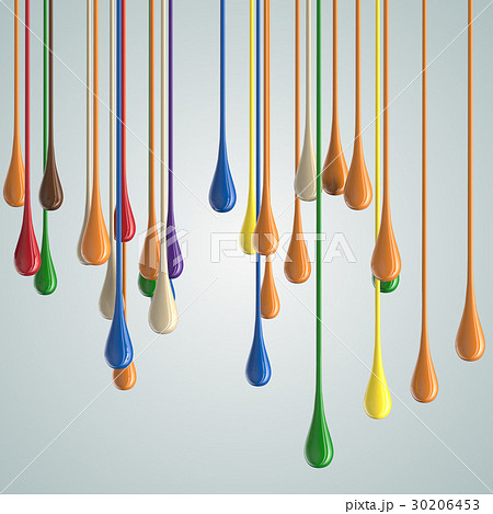 3D color glossy paint drop blobs 30206453