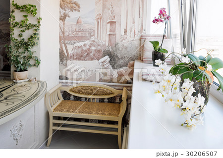 Interior of modern kitchen in a spacious apartment Interior of modern kitchen in a spacious apartment 30206507