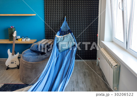 Living room with a hammock in modern style Living room with a hammock in modern style 30206522