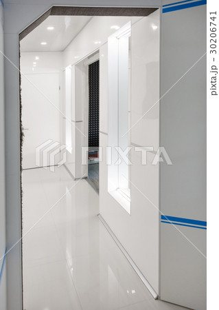 Modern home hallway interior. White plactic panels Modern home hallway interior. White plactic panels 30206741