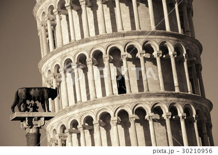 Leaning tower Capitoline wolf in Pisa 30210956