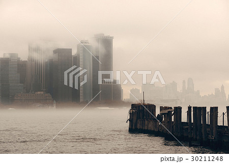 New York City downtown fog New York City downtown fog 30211248