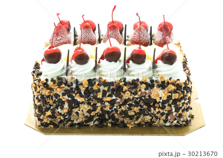 Ice cream cake with cherry on top 30213670