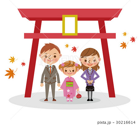 神社で七五三 七歳女児 神社で七五三 七歳女児 30216614