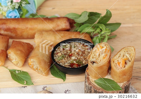 Fried spring rolls traditional for appetizer food. Fried spring rolls traditional for appetizer food. 30216632
