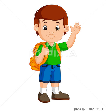 Boy with backpacks cartoon Boy with backpacks cartoon 30219551