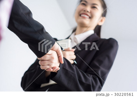 Businesswoman Shaking Hands In Office Businesswoman Shaking Hands In Office 30220561