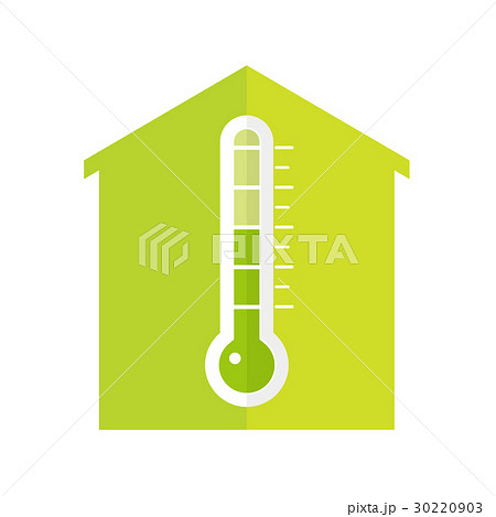 温度計と家 アイコンのイラスト素材