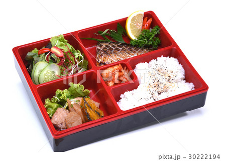 Saba Bento Set , Lunch box of Grilled Saba fish 30222194