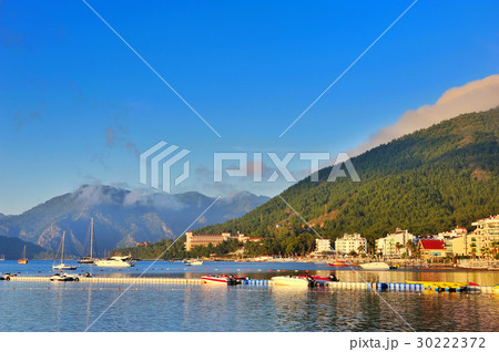 Beautiful morning seascape with boats Beautiful morning seascape with boats 30222372