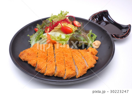 Tonkatsu , Japanese Pork Cutlet isolated Tonkatsu , Japanese Pork Cutlet isolated 30223247