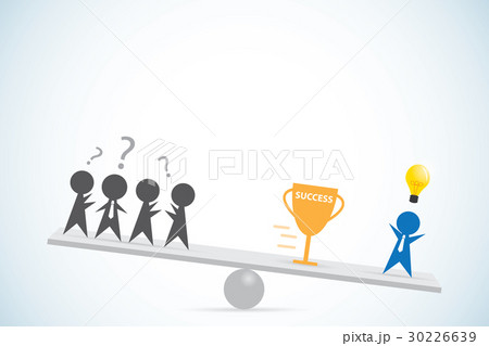 businessman with idea vs businessmen without idea 30226639