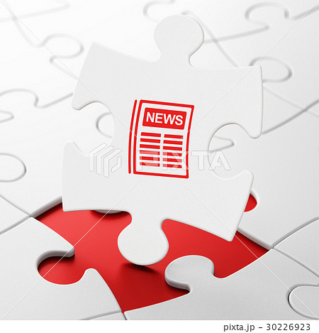News concept: Newspaper on puzzle background News concept: Newspaper on puzzle background 30226923