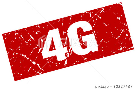 square grunge red 4g stamp 30227437