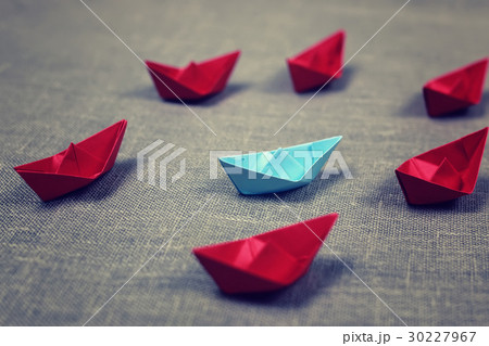 colored paper boats 30227967