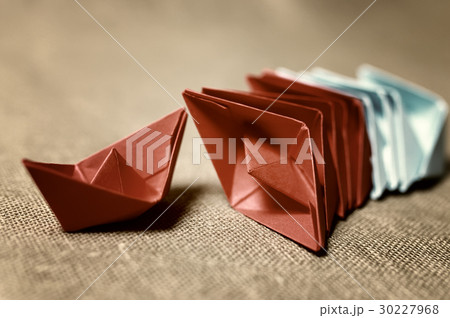 toned colored paper boats glass 30227968