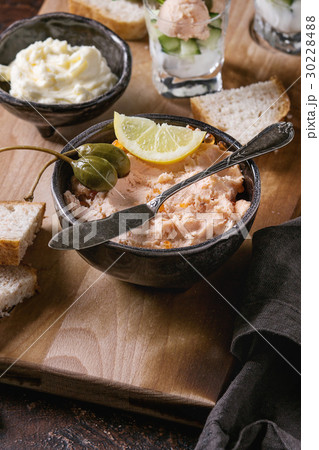 Salmon pate with red caviar 30228488