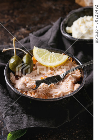 Salmon pate with red caviar 30228492