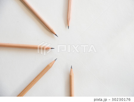 Pencil on white background. 30230176