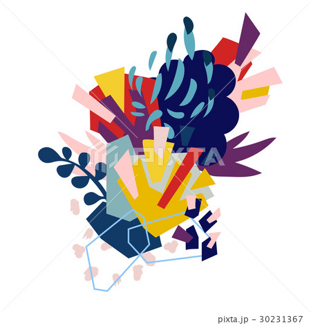 Abstract floral elements paper collage 30231367