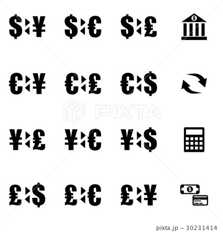 Vector black bank icon set Vector black bank icon set 30231414