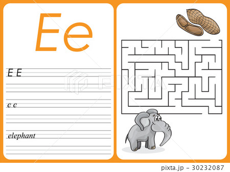 Alphabet A-Z - puzzle Worksheet - Cute Elephant 30232087