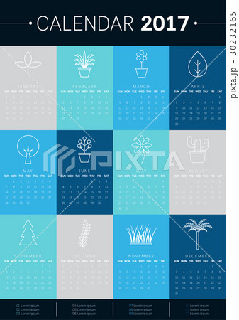 Calendar 2017 template design. Calendar 2017 template design. 30232165