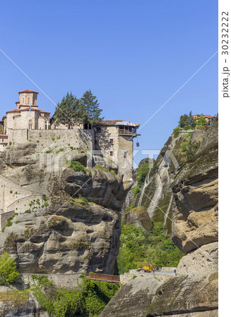 distant view on Grand Meteoro monastery, Greece distant view on Grand Meteoro monastery, Greece 30232222