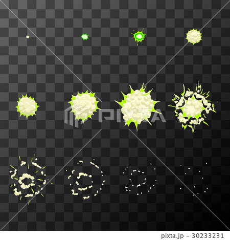 Sprite sheet for cartoon explosion, game effect 30233231