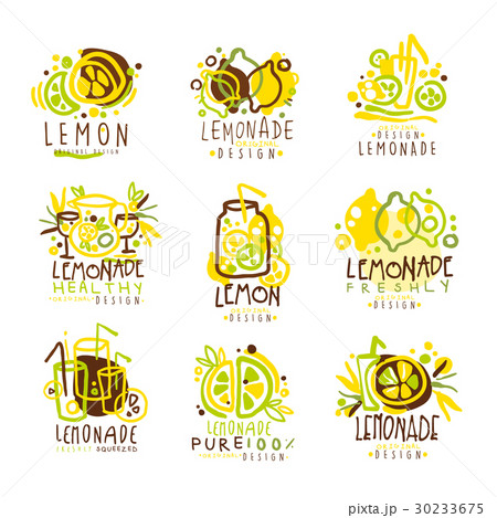 Lemonade green and yellow set for label design 30233675