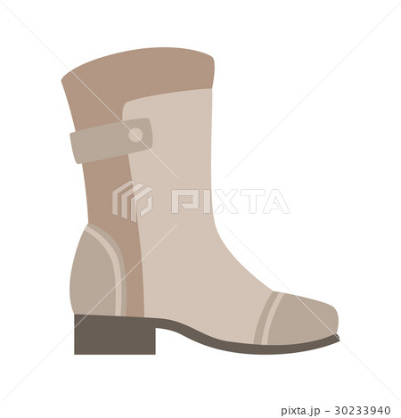 Grey Wellington Boot, Isolated Footwear Flat Icon Grey Wellington Boot, Isolated Footwear Flat Icon 30233940
