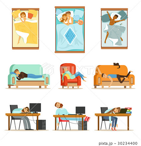 People Sleeping In Different Positions At Home And People Sleeping In Different Positions At Home And 30234400