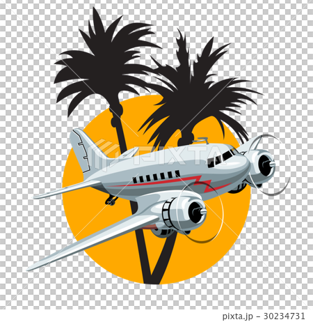 Cartoon Retro Airplane 30234731