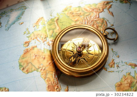 Compass on map background Compass on map background 30234822