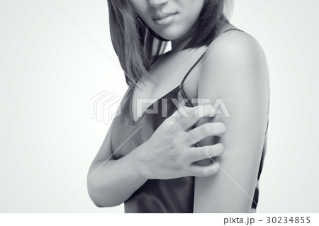 People scratch the itch with hand 30234855