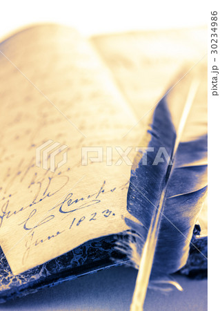 Old book with feather pen Old book with feather pen 30234986