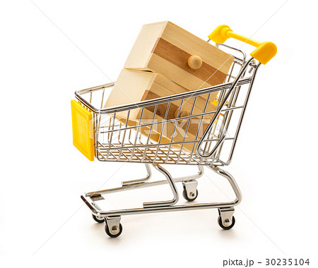 Wooden chest drawer in pushcart 30235104