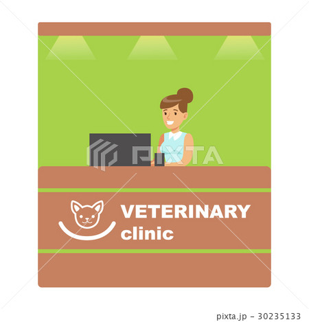 Veterinary clinic reception. Colorful cartoon 30235133