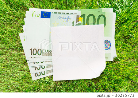 Euro banknotes and blank paper 30235773