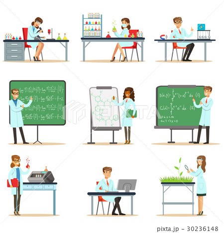 Scientists At Work In A Lab And An Office Series 30236148