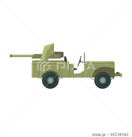 Military car with an artillery cannon. Military 30236582